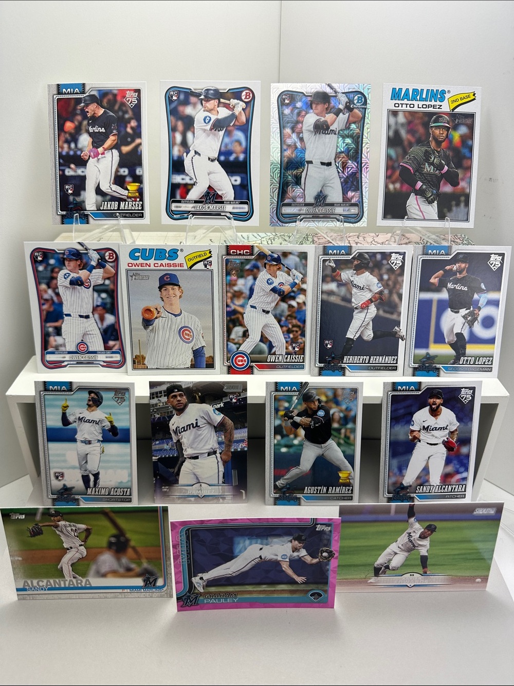 4 Owen Cassie Rookies Marlins lot of 16 w/ Otto Lopez + Marsee/Ramirez Rookies